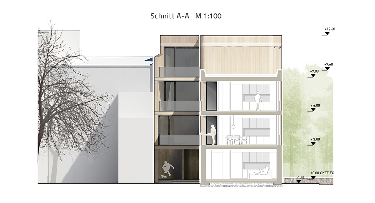 Schnitt - Neubau Mehrfamilienhaus in Bernburg